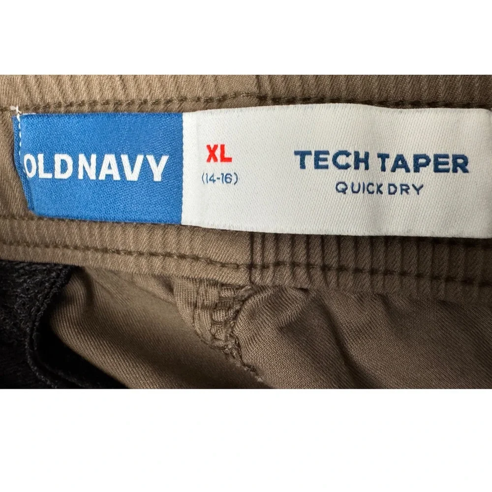 Old Navy Tech Taper Pants Quick Dry Brown Size XL 14-16 Boys Jogger